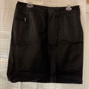 NWOT Anne Klein Elegant Black Leather Skirt